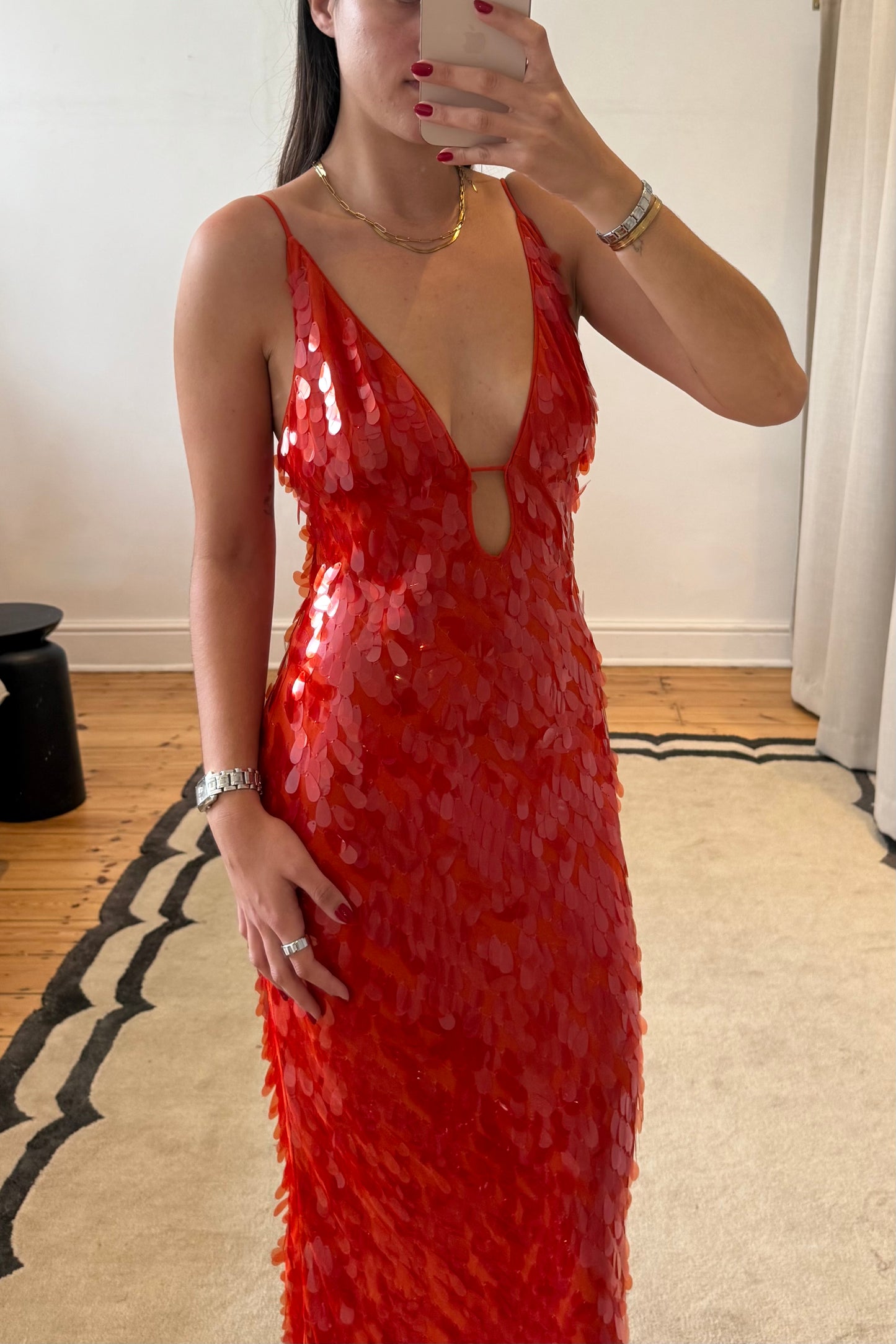 The Sapphire Sequin Gown in Red Sequin