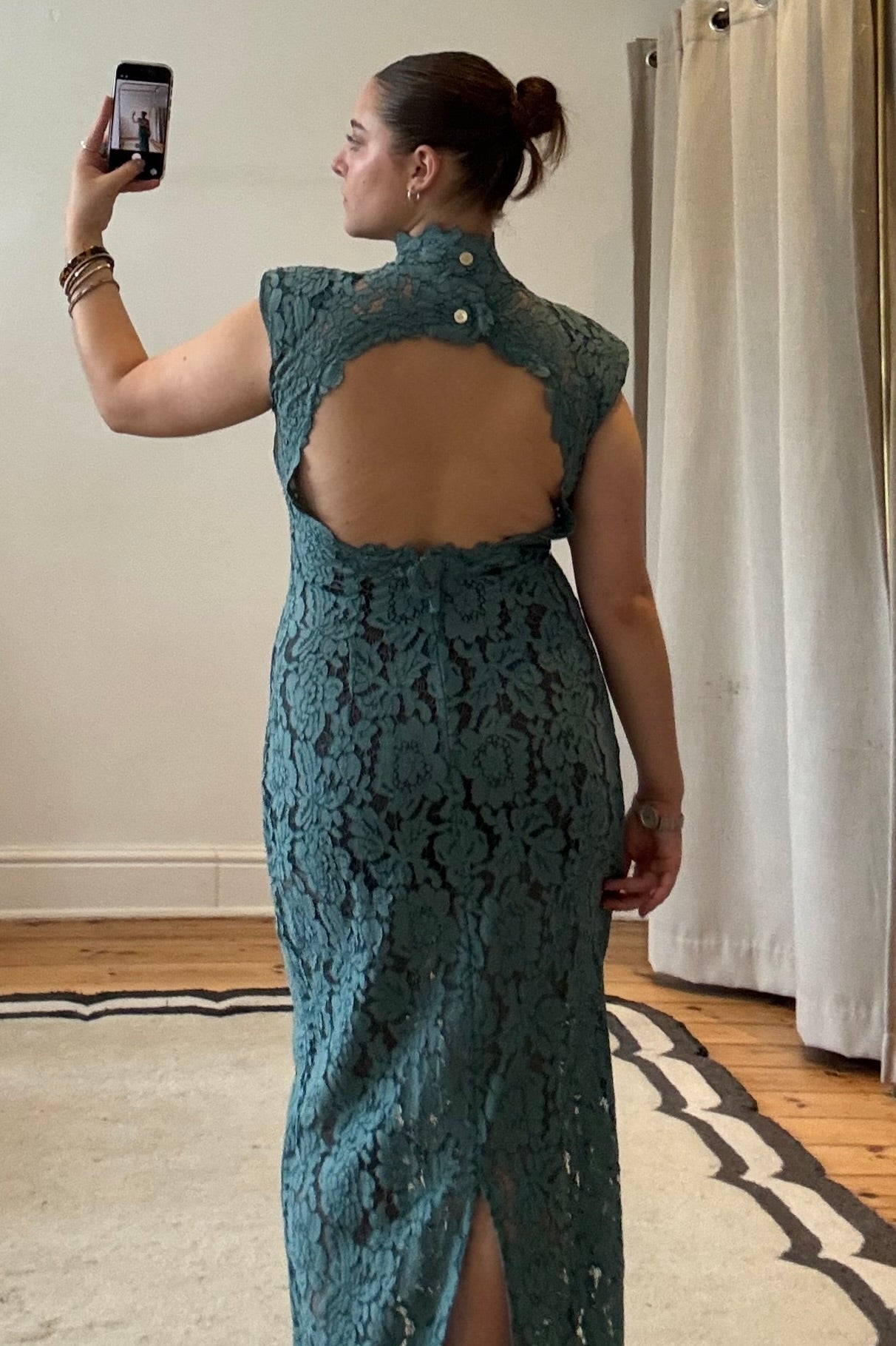 The Blue Lace Open Back Dress