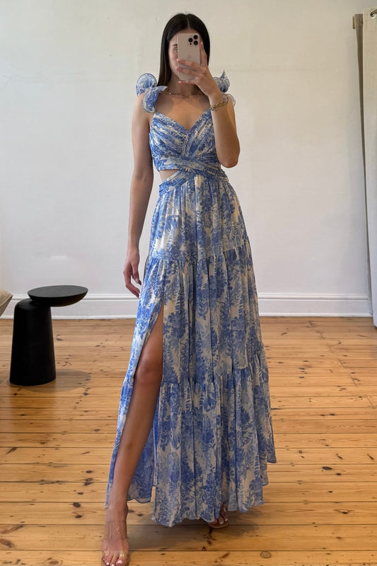 The  Fritillaria Dress in Blue Floral
