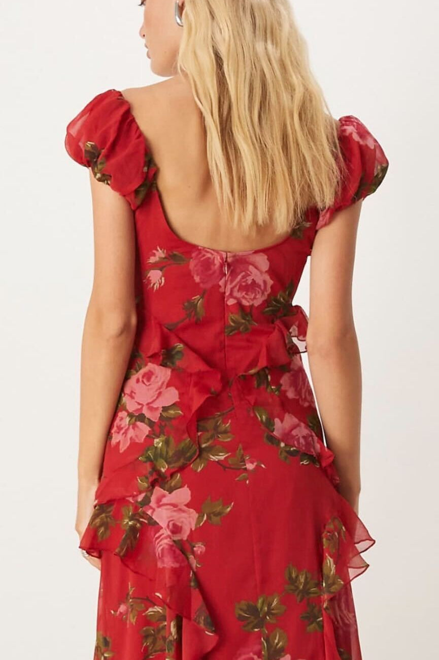 The Juliet Ruffle Dress | ASOS | Red Floral | Resale The Juliet Ruffle Dress | ASOS | Red Floral | Resale