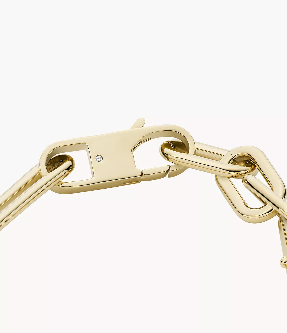 the heritage d-link gold-tone stainless steel chain bracelet