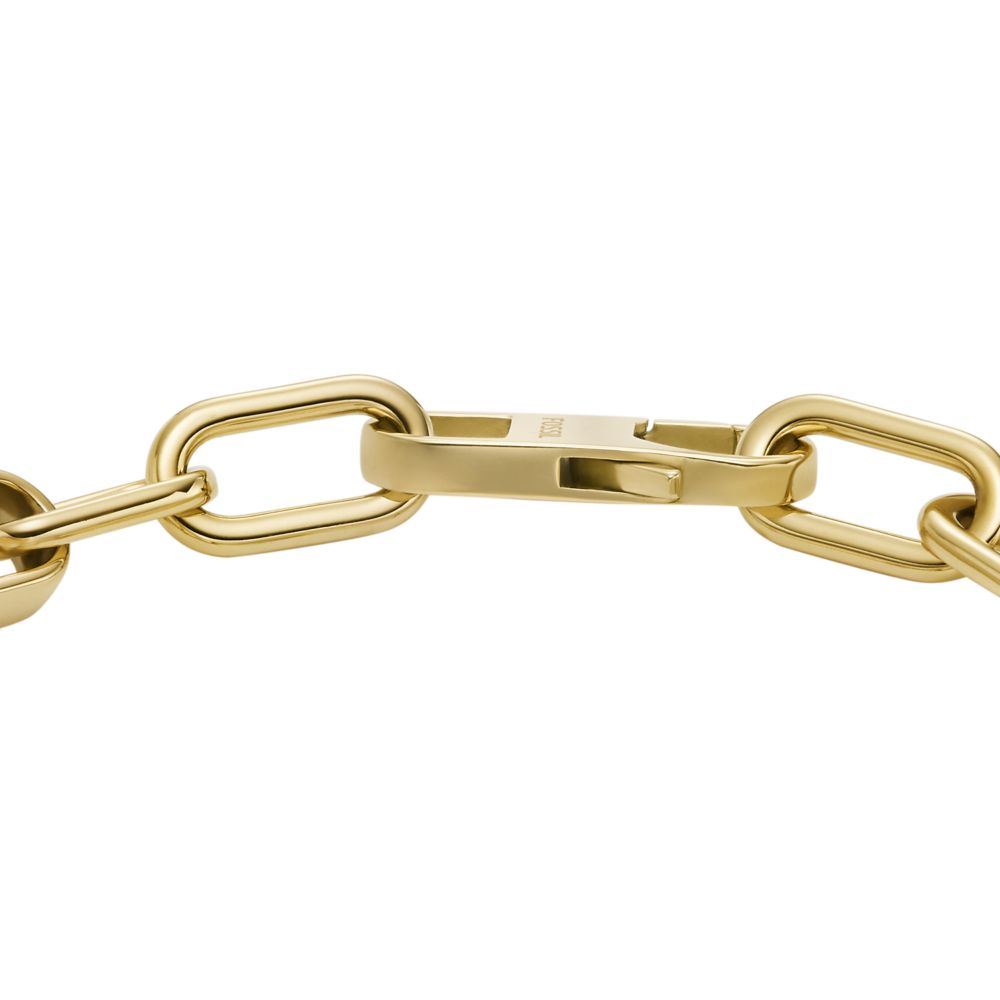 heritage d-link gold-tone stainless steel chain bracelet