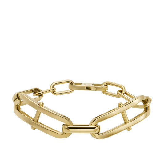 heritage d-link gold-tone stainless steel chain bracelet
