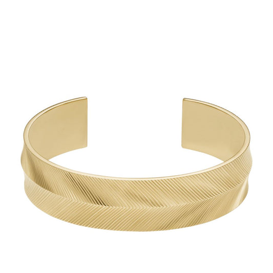 harlow linear texture gold-tone stainless steel cuff bracelet
