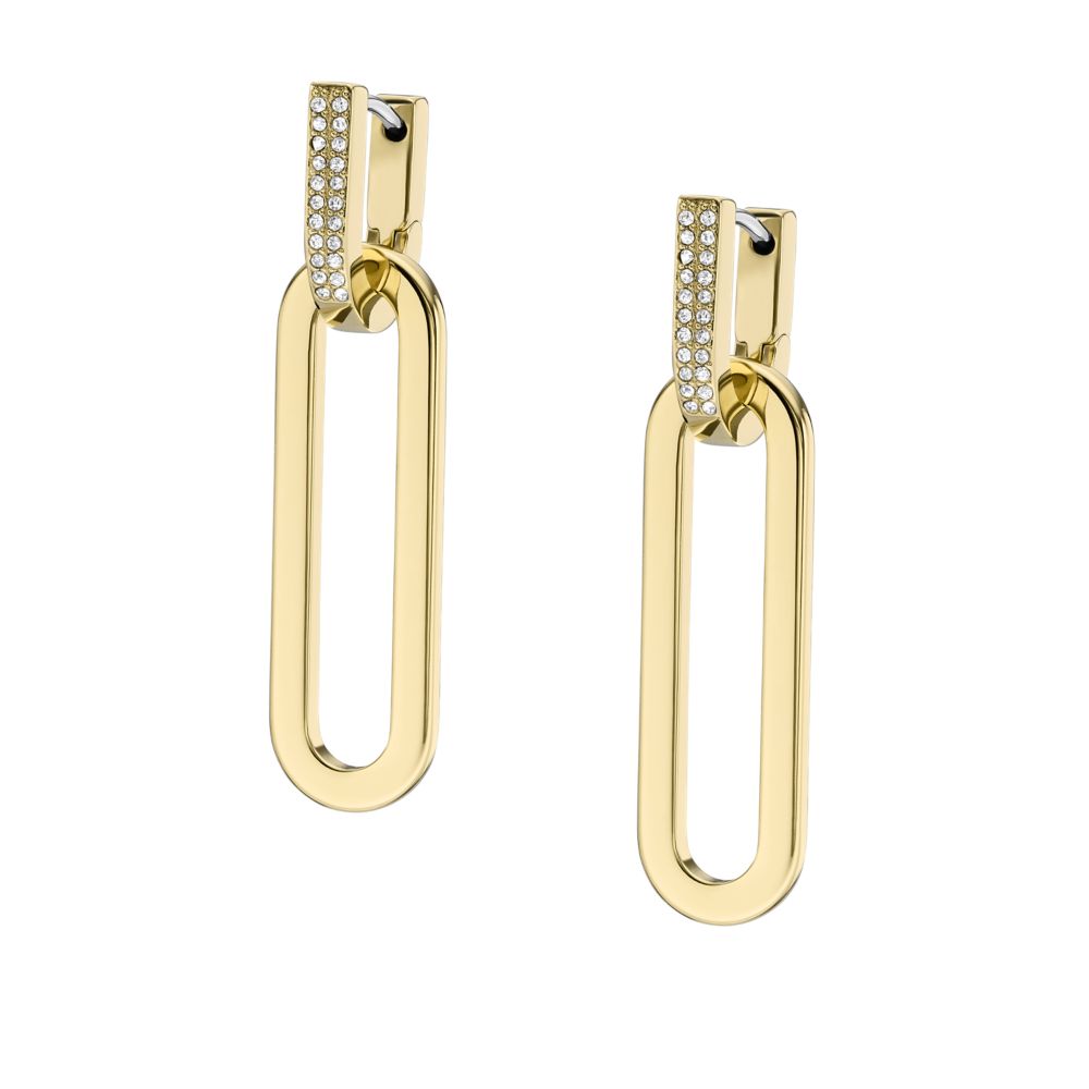 heritage d-link gold-tone stainless steel drop earrings
