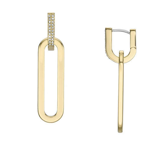 heritage d-link gold-tone stainless steel drop earrings