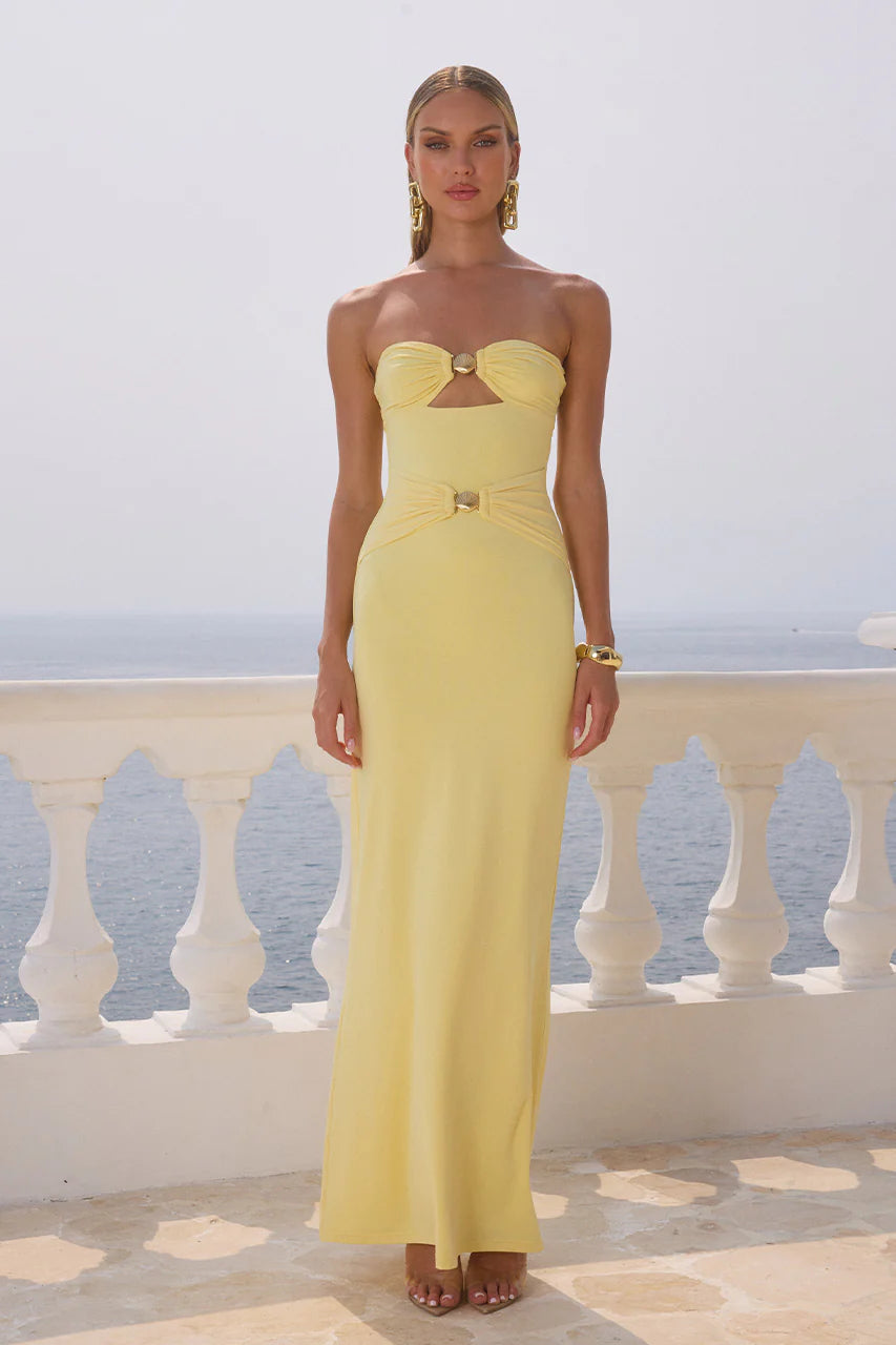 Kleo Maxi Dress in Lemon