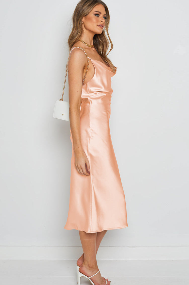 Kamaria Pink Midi Slip Dress - Resale