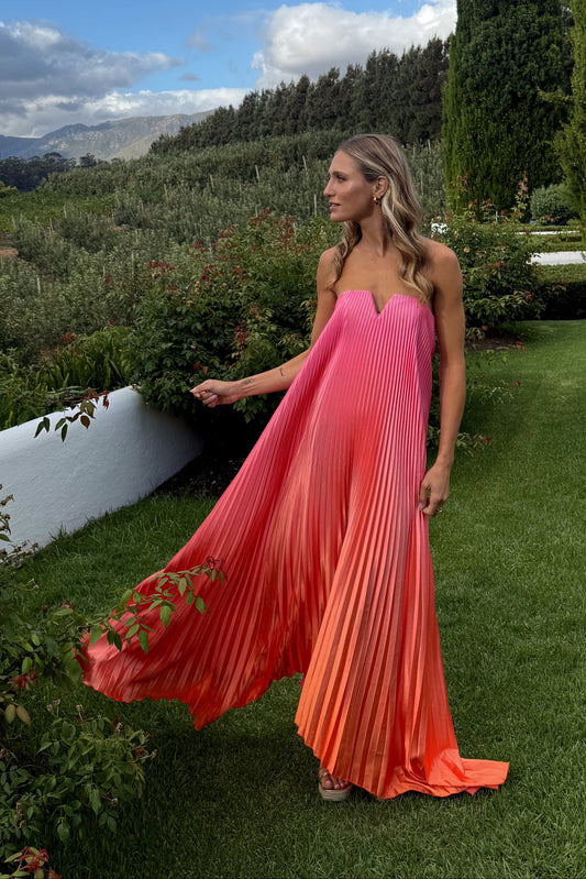 The Black Tie Gown in Sunset Ombre