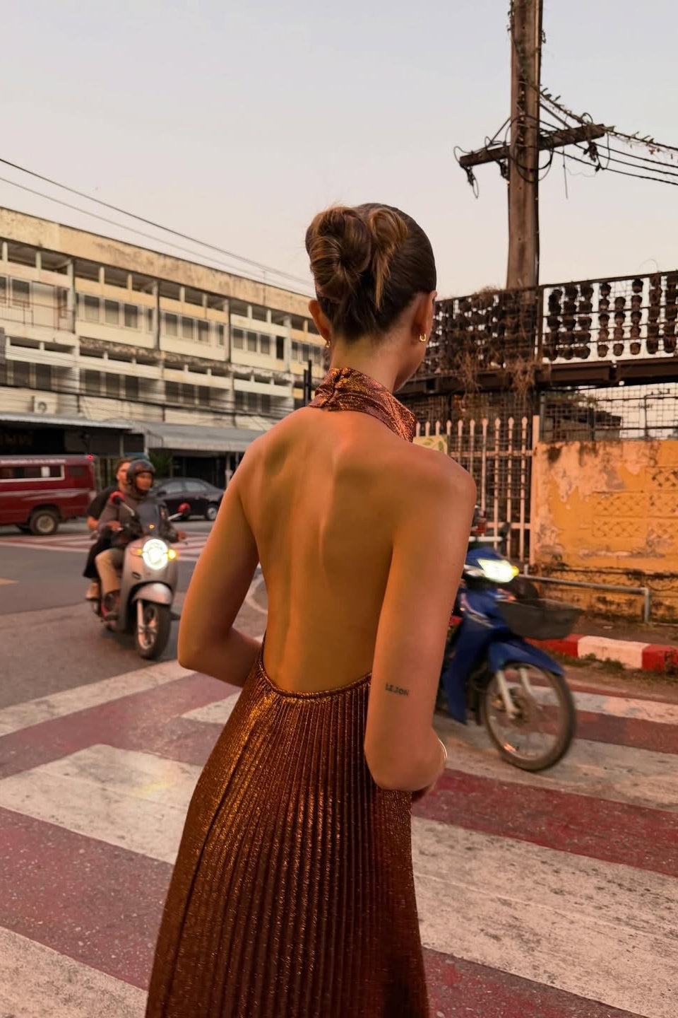 The Libertie Gown in Bronze Glitter