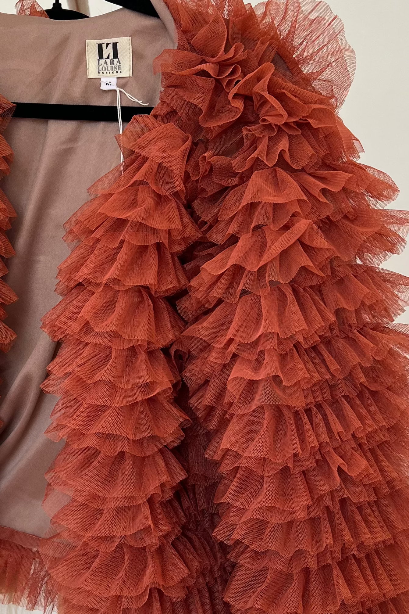 The Ruffle Statement Jacket in Rust