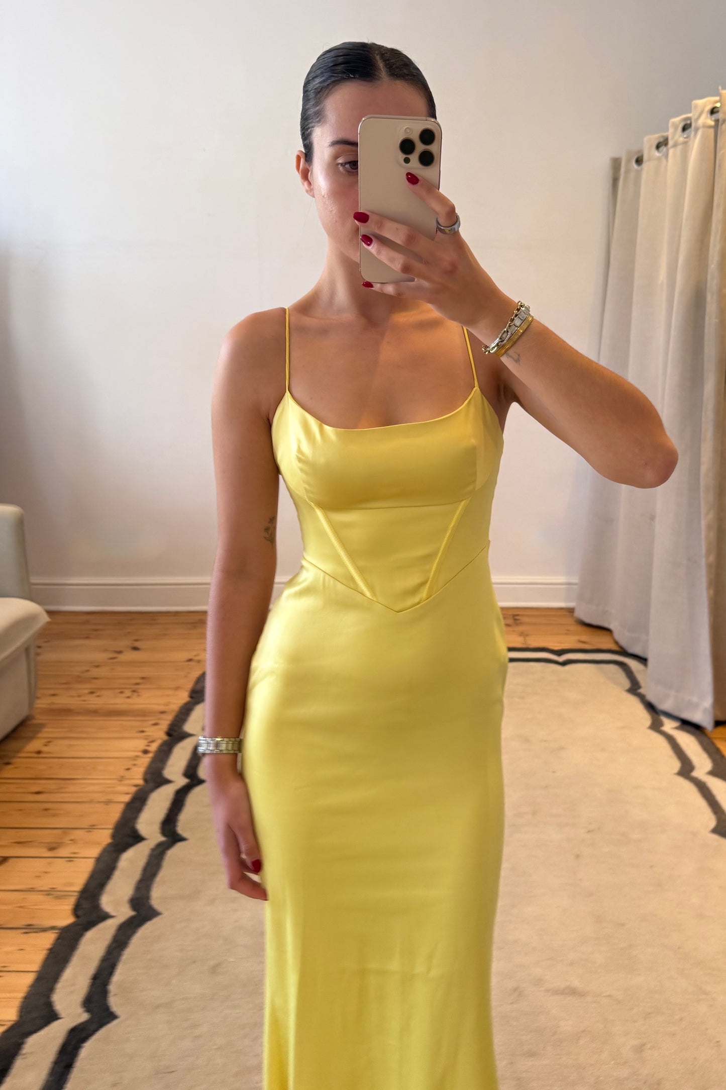 The Golden Hour Satin Midi Dress