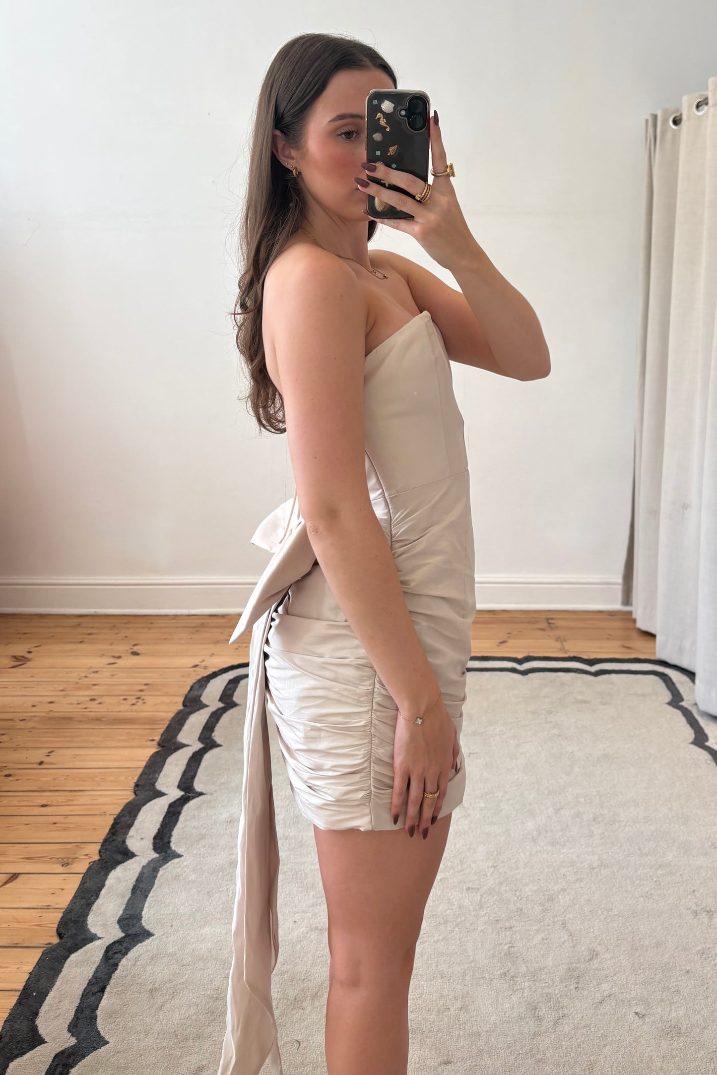 The Viviana Mini Dress in Ivory
