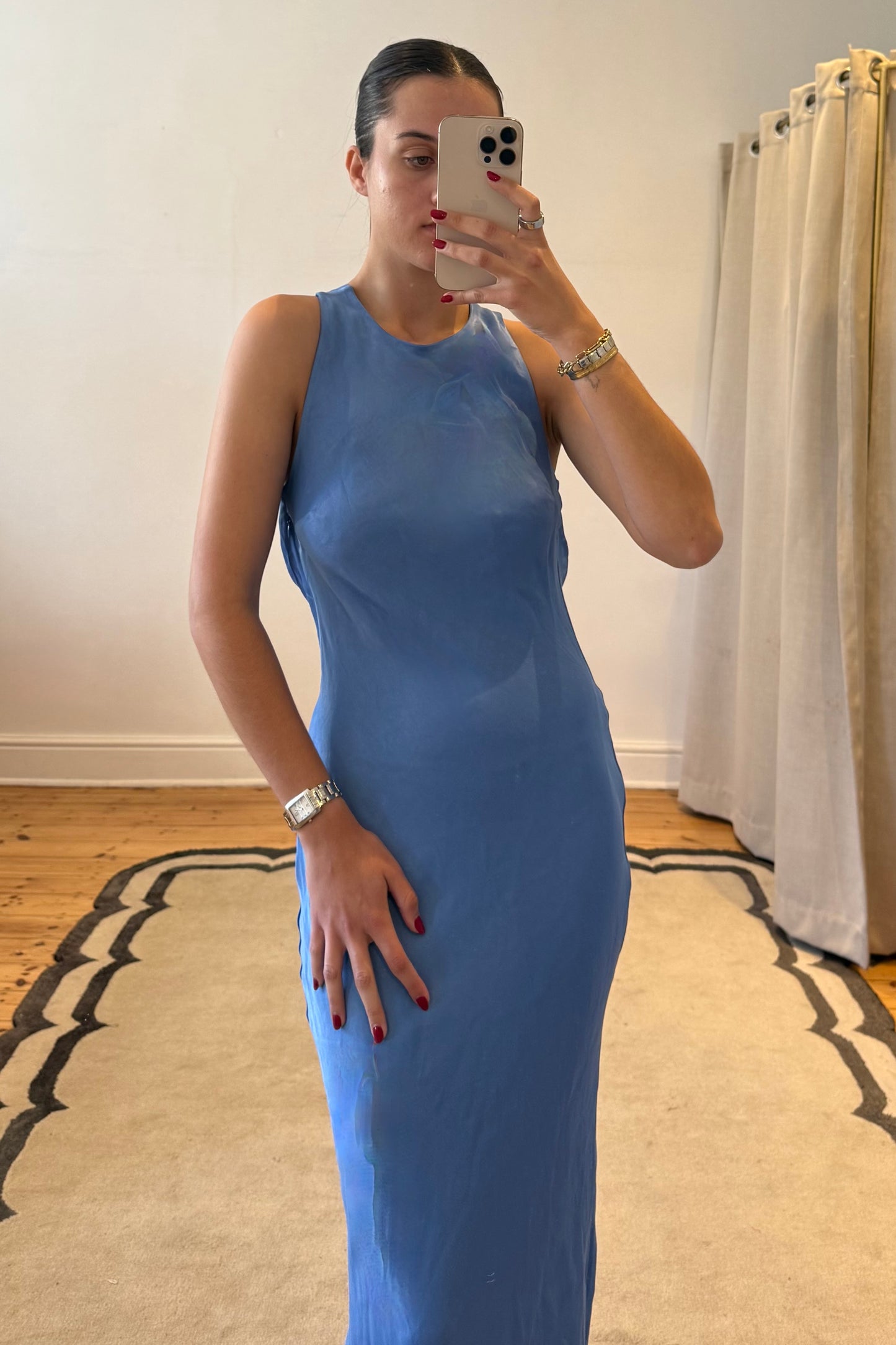 The Azure Drape Back Maxi Dress