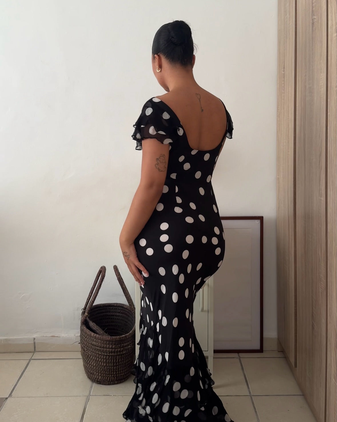 The Ordinia Mono Polka Dot Dress