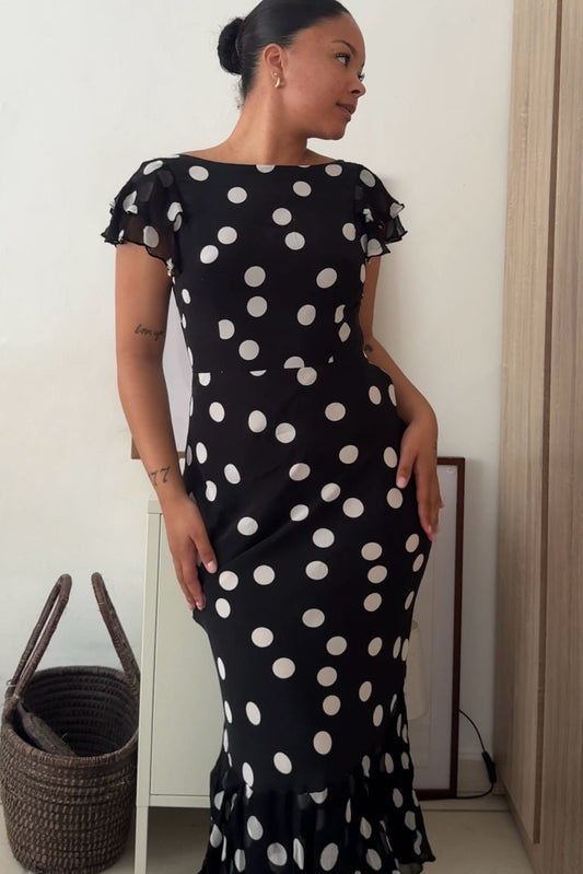 The Ordinia Mono Polka Dot Dress