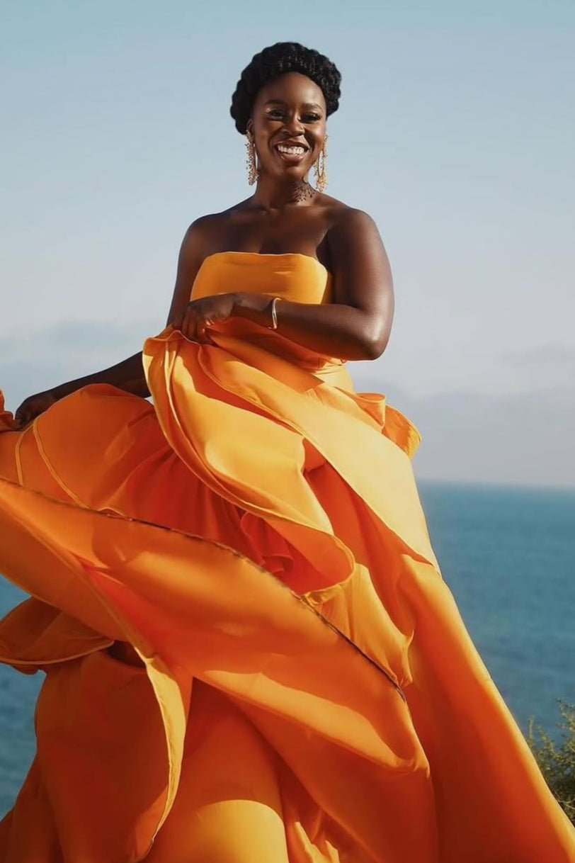 The Zinnia Maxi Dress in Orange - Resale