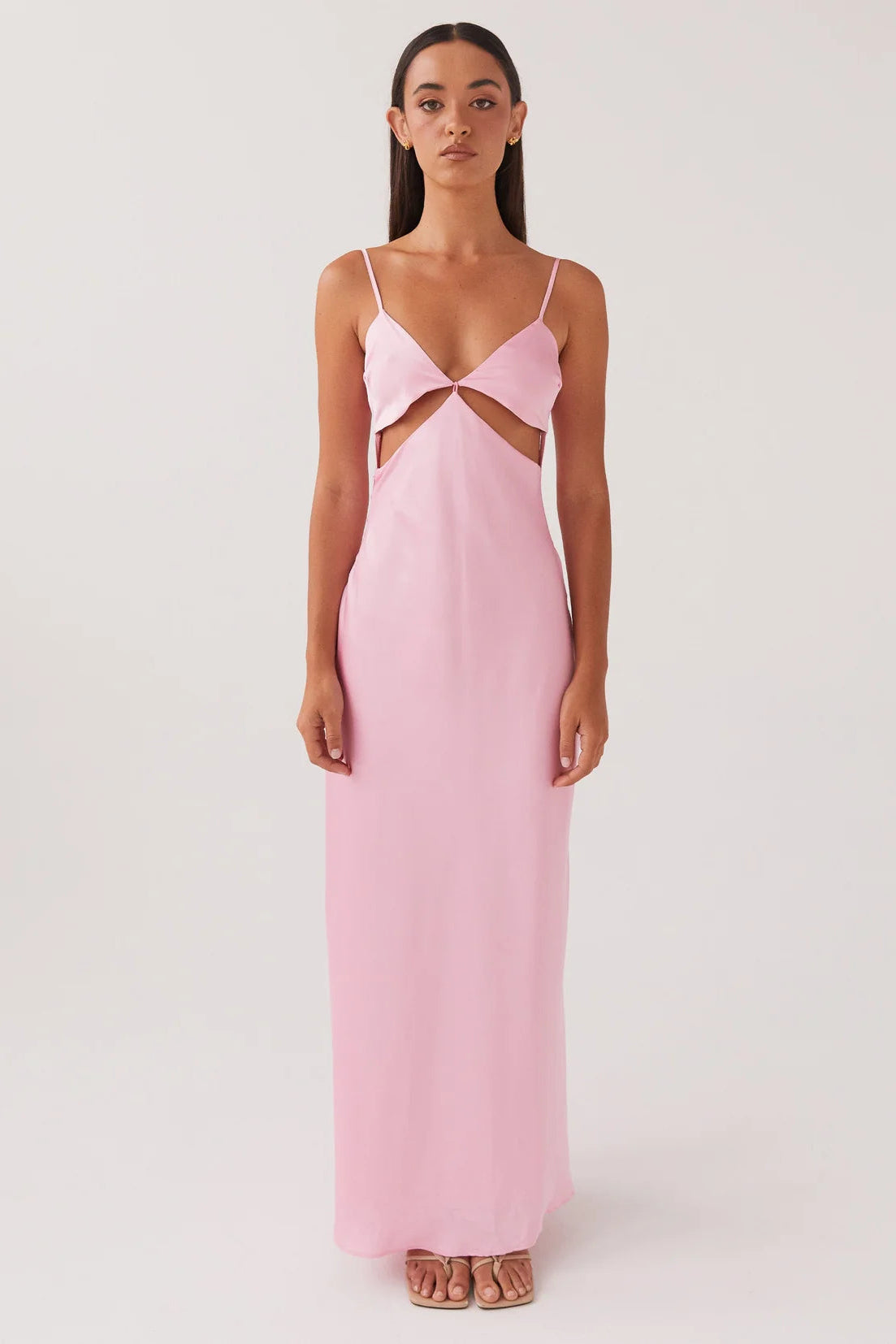 The Pretty In Pink Satin Maxi