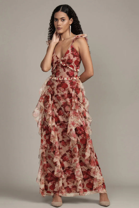 Malin Maxi Dress in Rose Floral