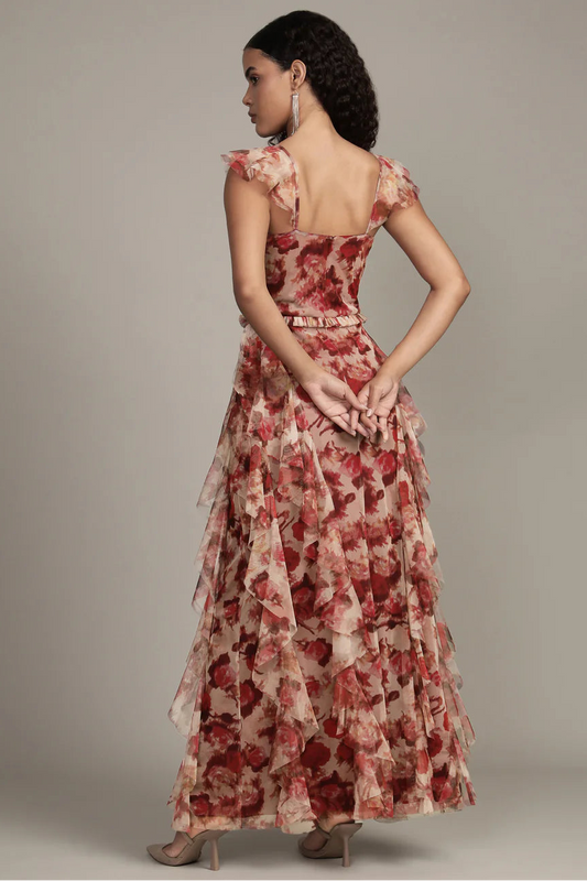 Malin Maxi Dress in Rose Floral