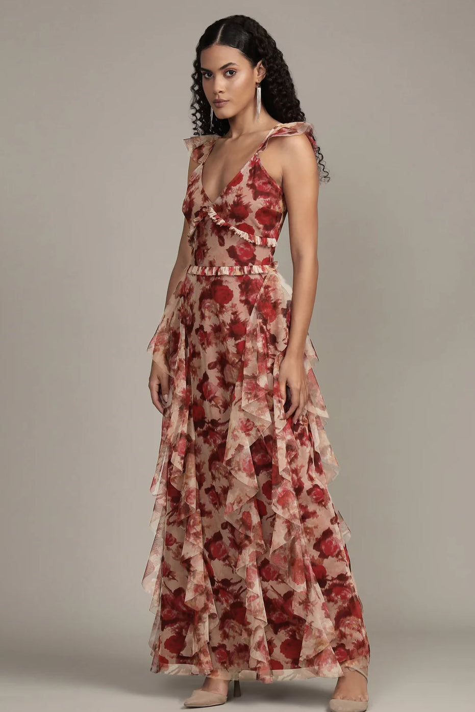Malin Maxi Dress in Rose Floral