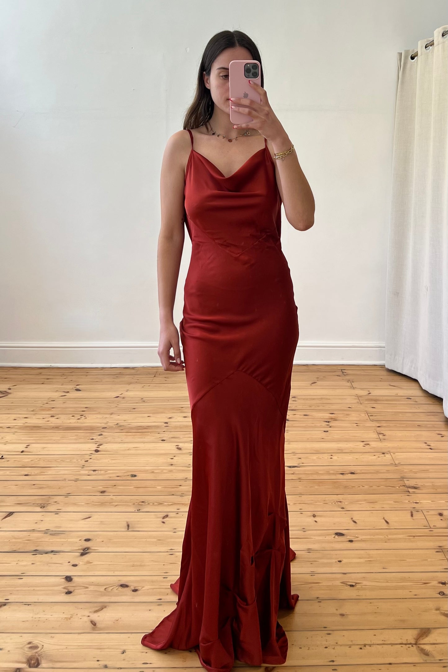 Red Satin Dress