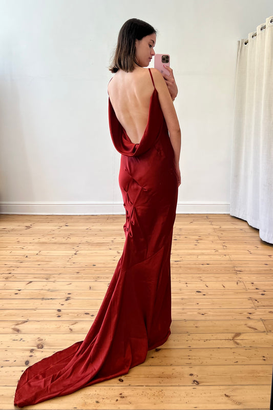 Red Satin Dress
