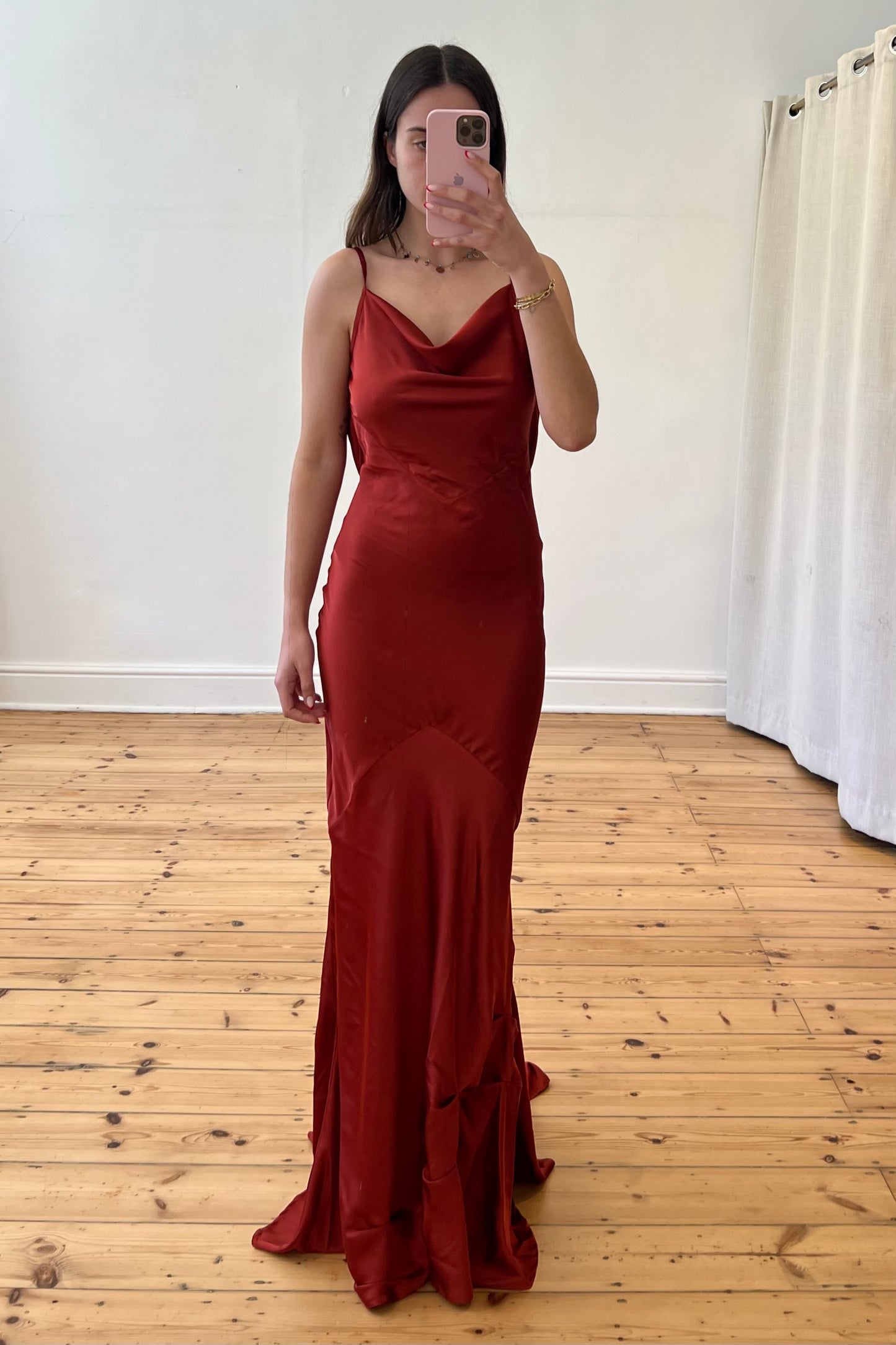 Red Satin Dress