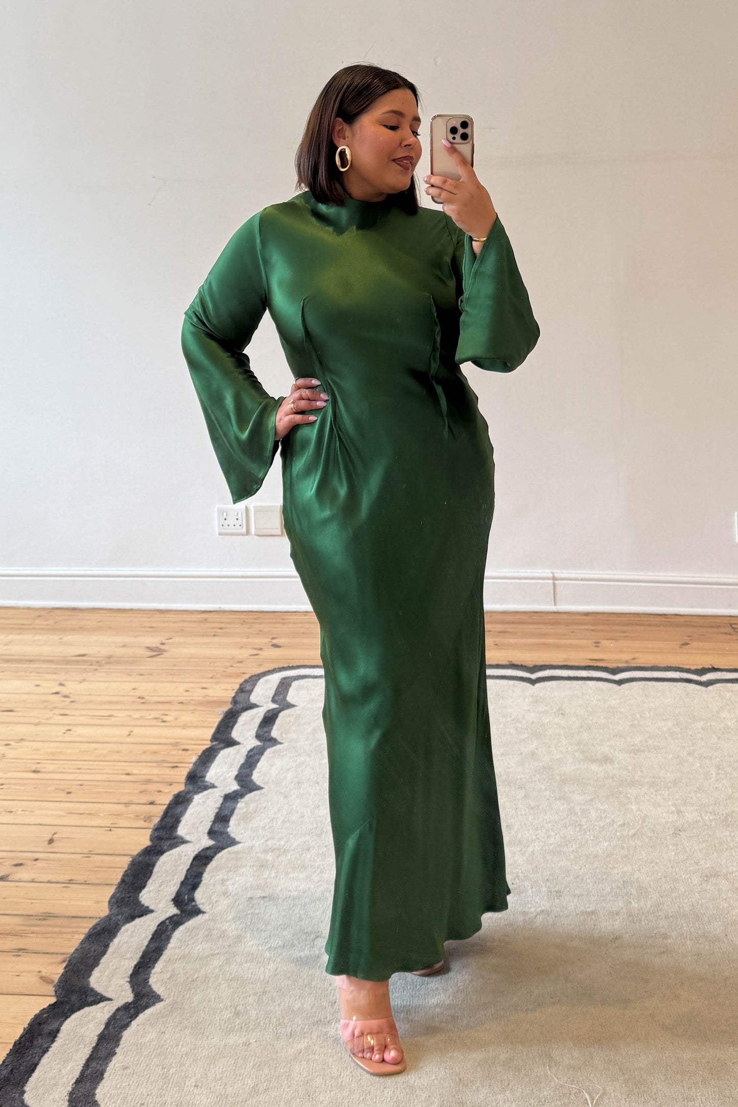 The Emerald Satin Dress - Resale