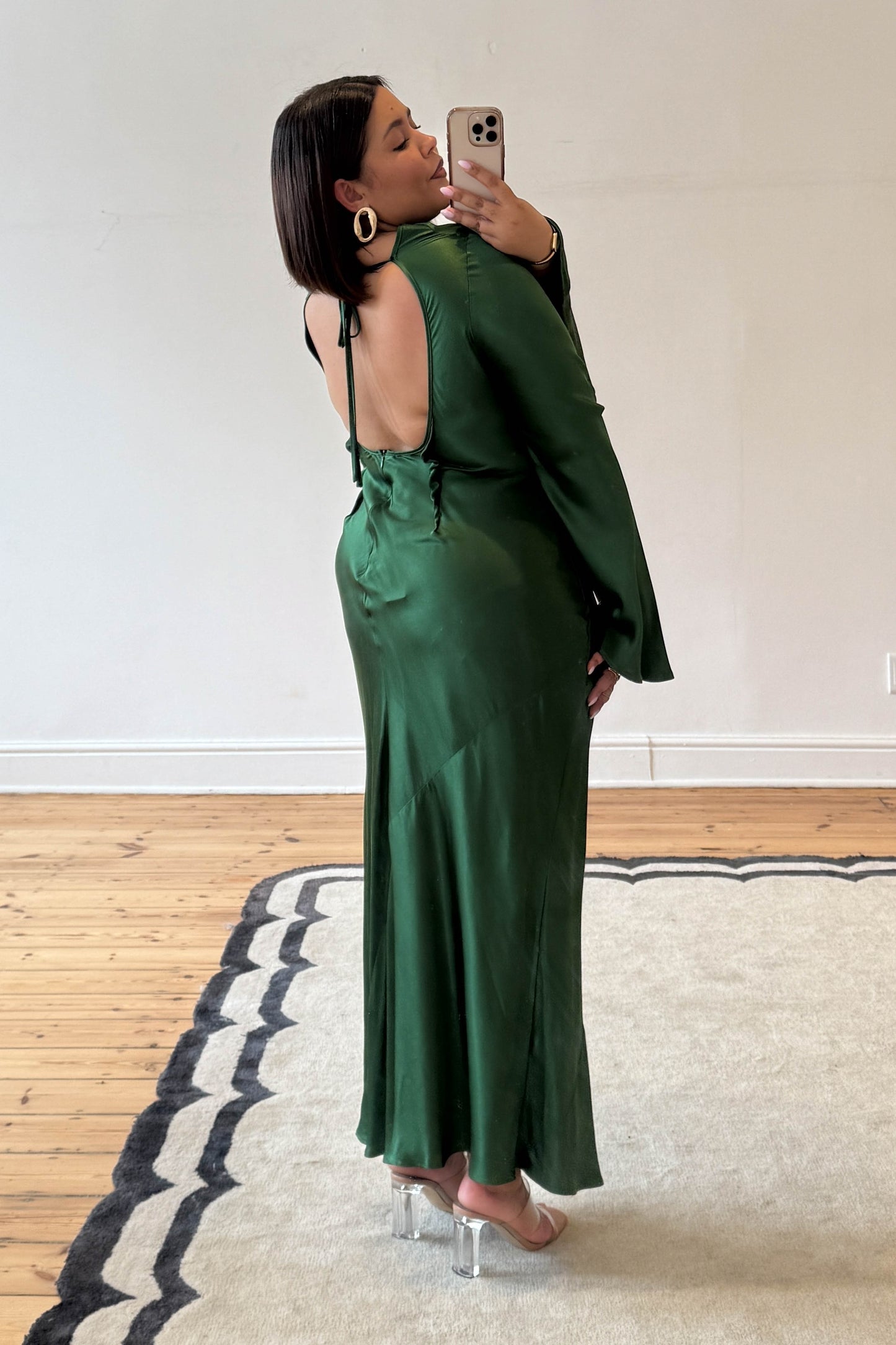 The Emerald Satin Dress - Resale