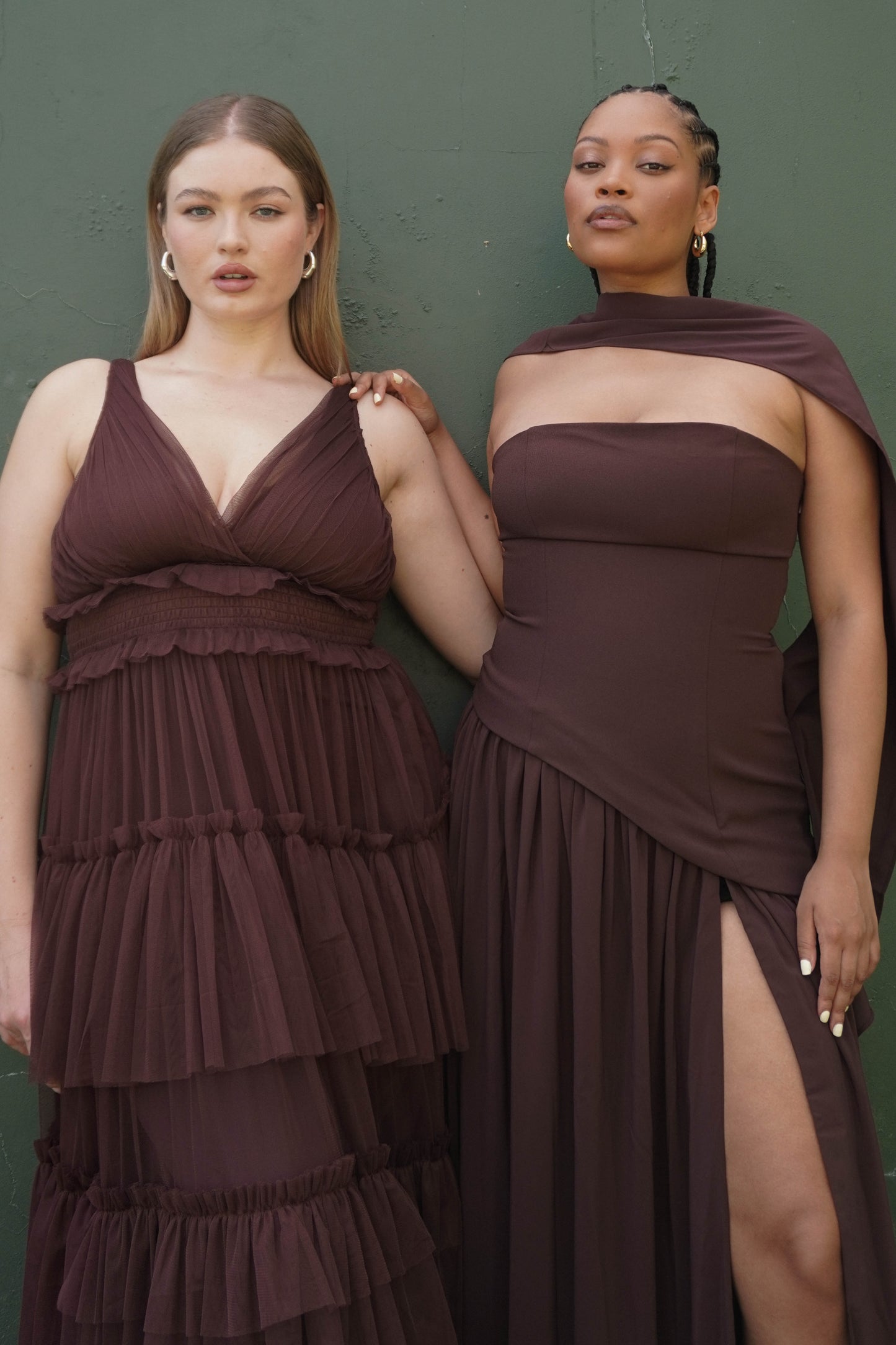 The Maliyah Maxi Dress in Plum Brown