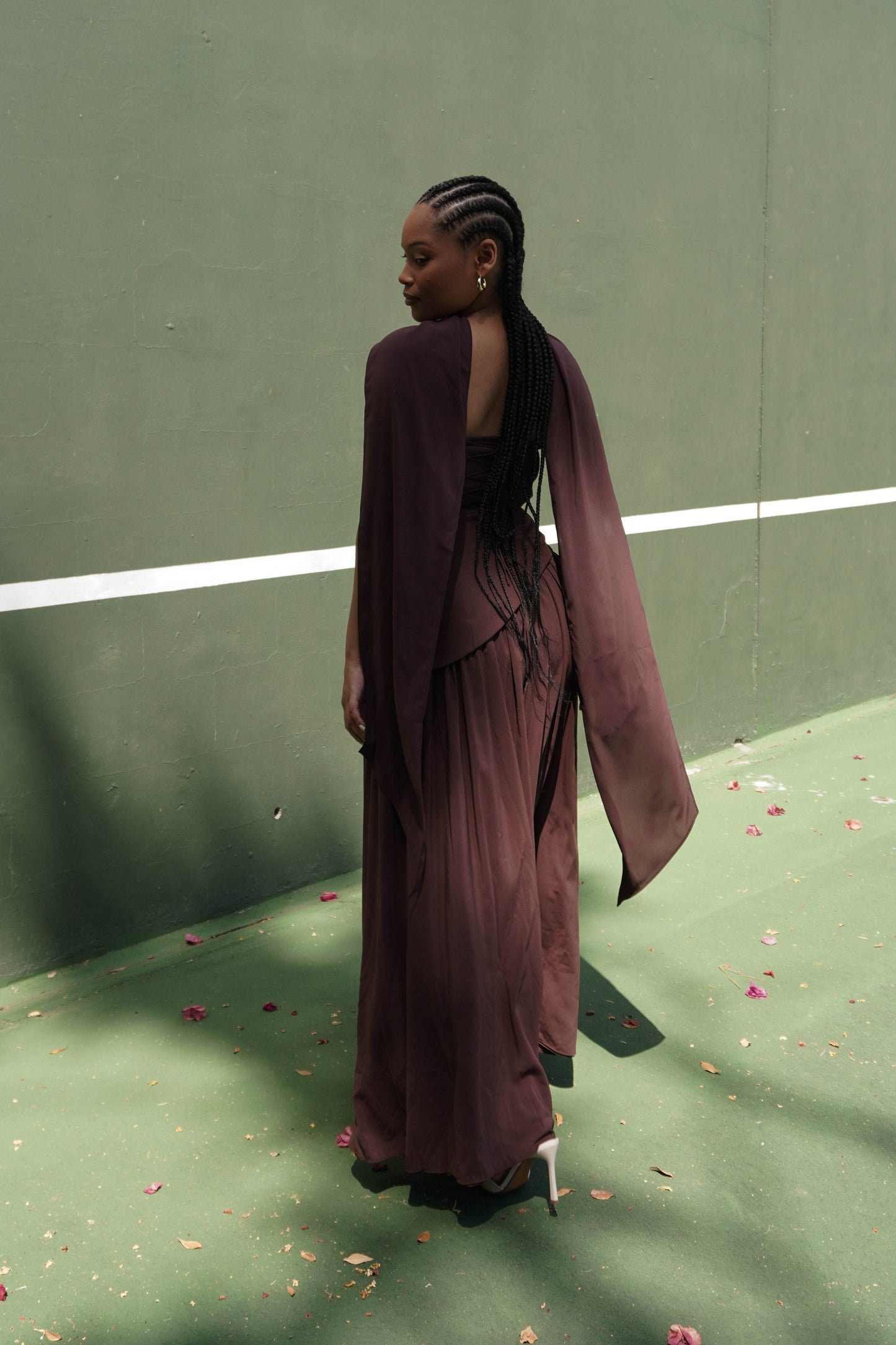 The Maliyah Maxi Dress in Plum Brown