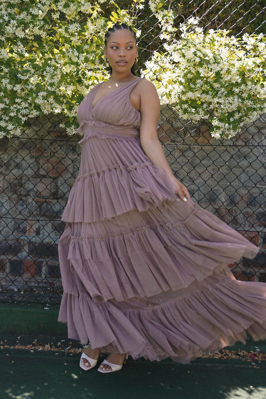 The Luna Maxi Dress in Taupe