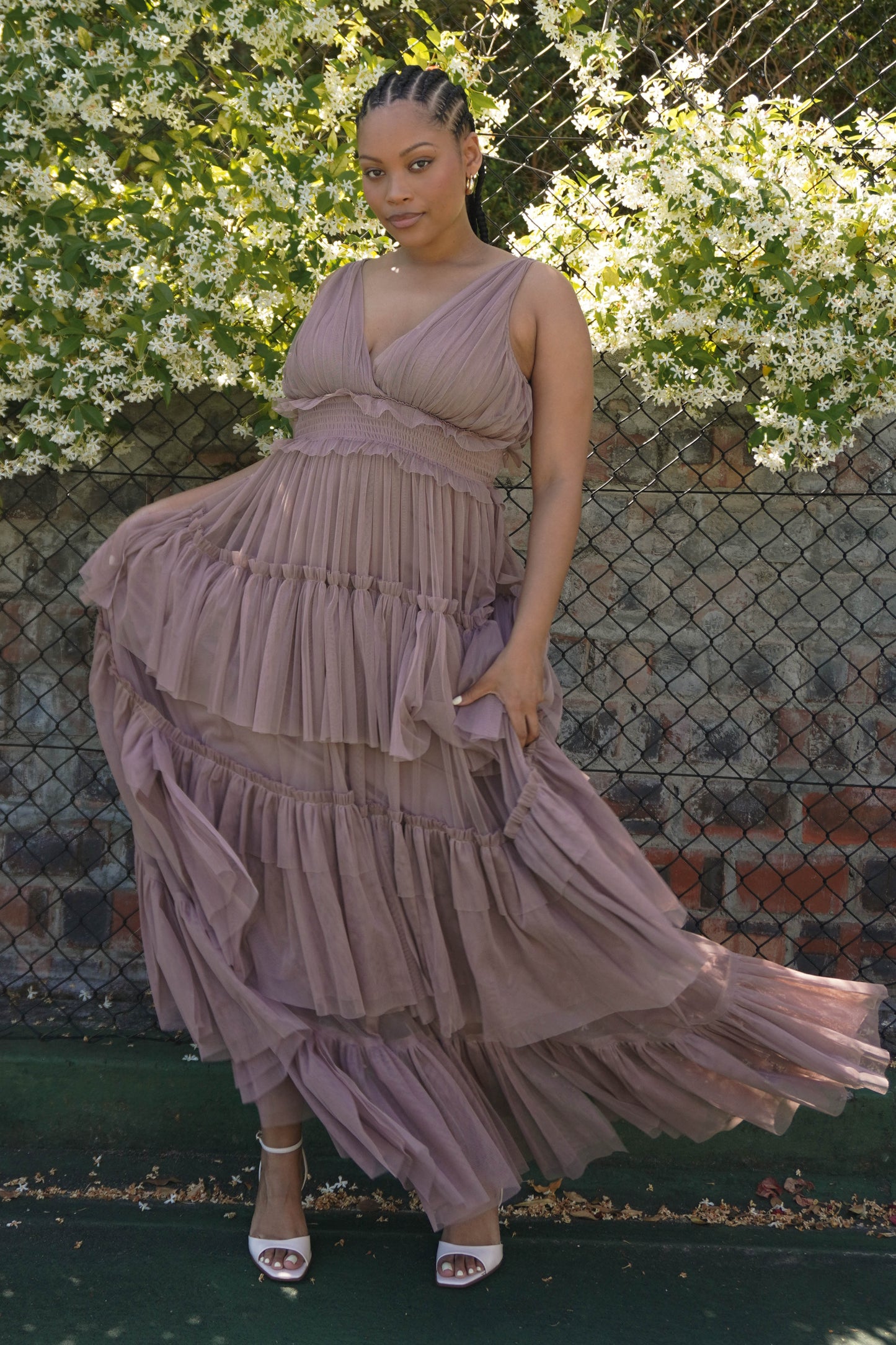 The Luna Maxi Dress in Taupe