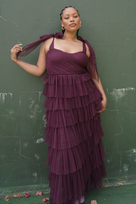 The Ophelia Maxi Dress in Plum