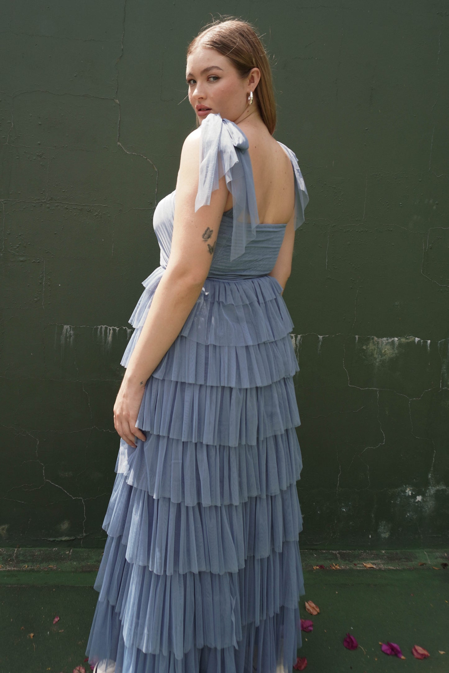 The Ophelia Maxi Dress in Dusty Blue