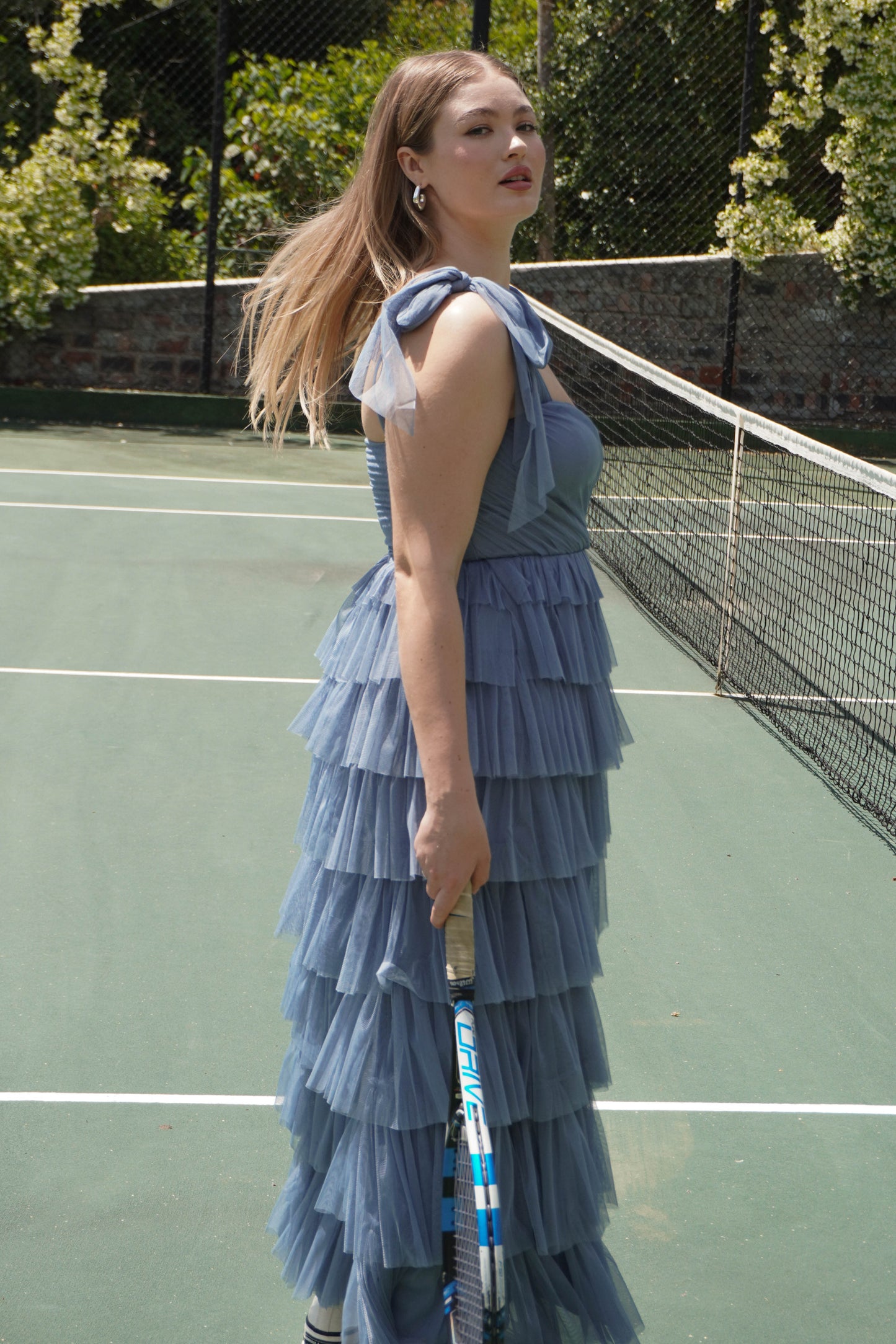 The Ophelia Maxi Dress in Dusty Blue