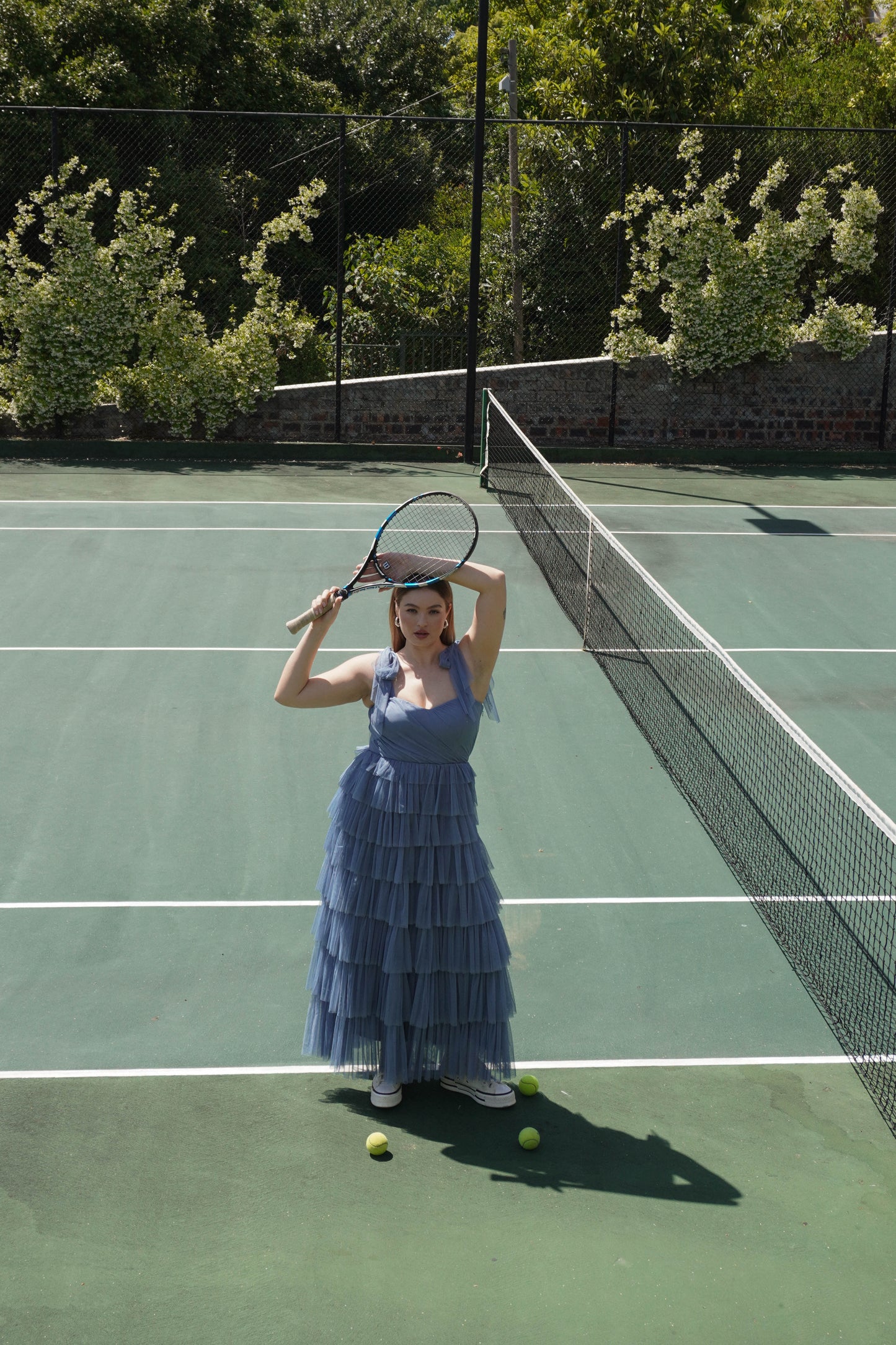 The Ophelia Maxi Dress in Dusty Blue