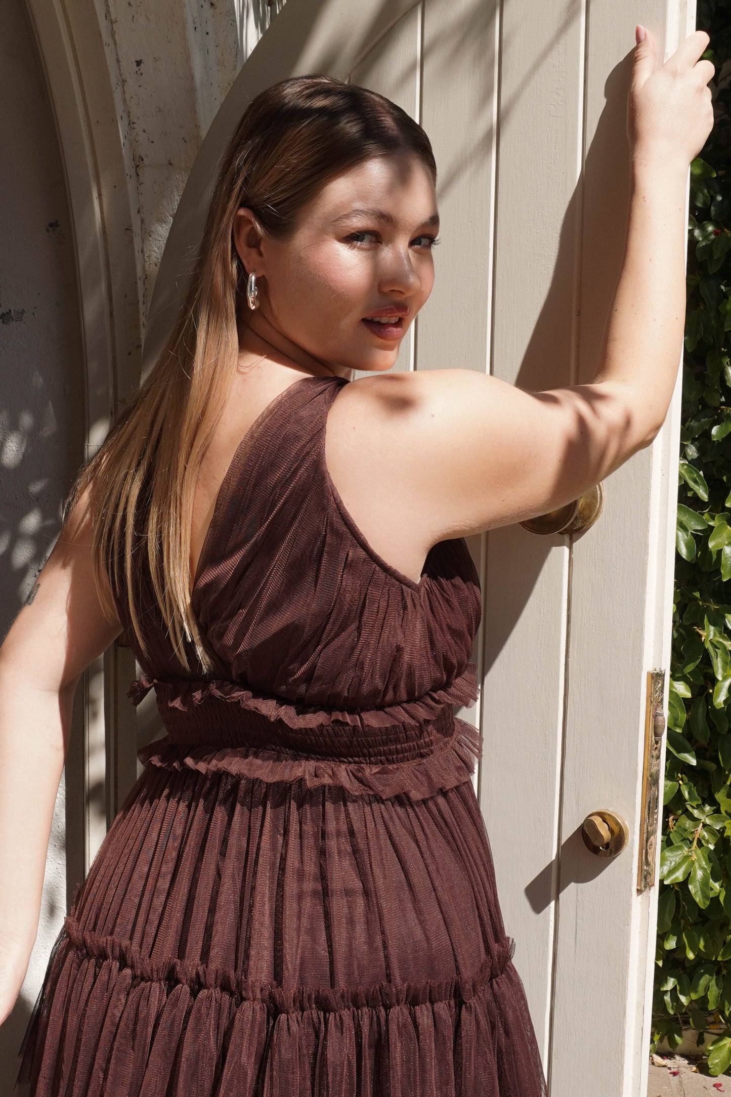 The Luna Maxi Dress in Chocolate