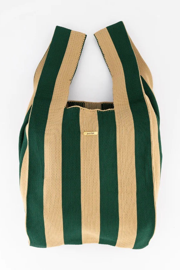 the porter bag in emerald stripe