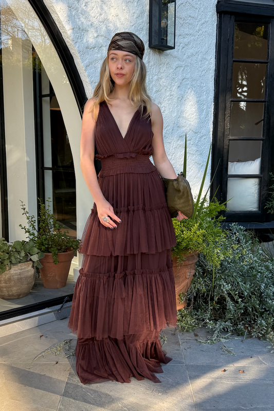 The Luna Maxi Dress in Chocolate