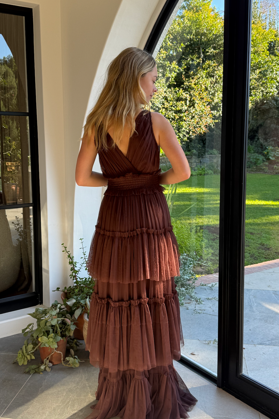 The Luna Maxi Dress in Chocolate