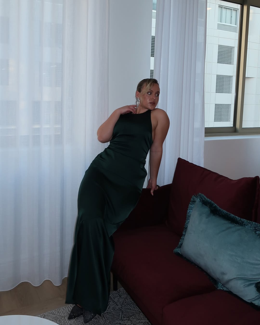 The Mirelle Maxi Dress in Emerald