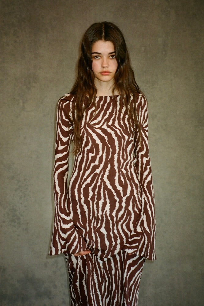 the dolce dress in zebra