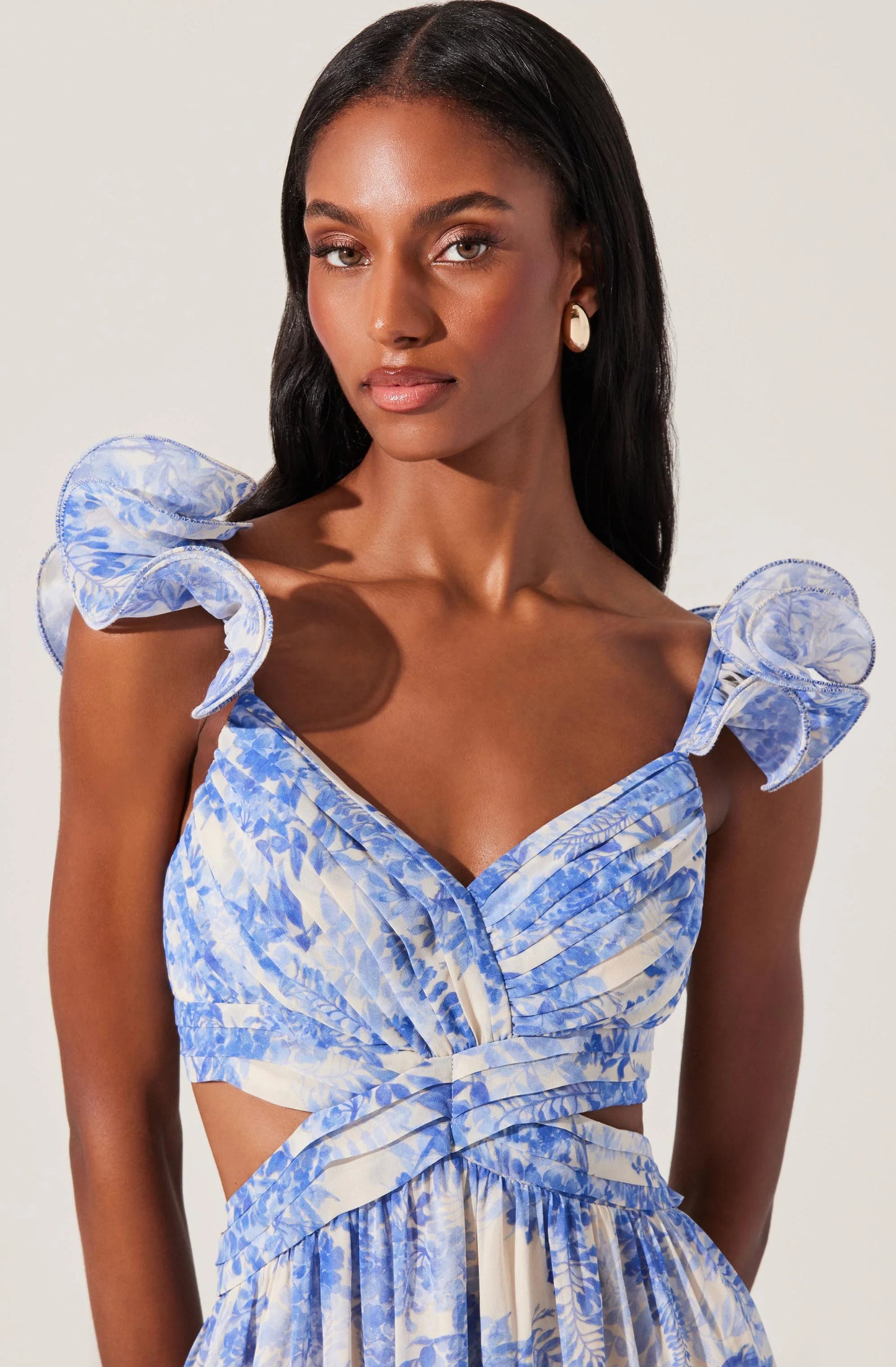 The  Fritillaria Dress in Blue Floral