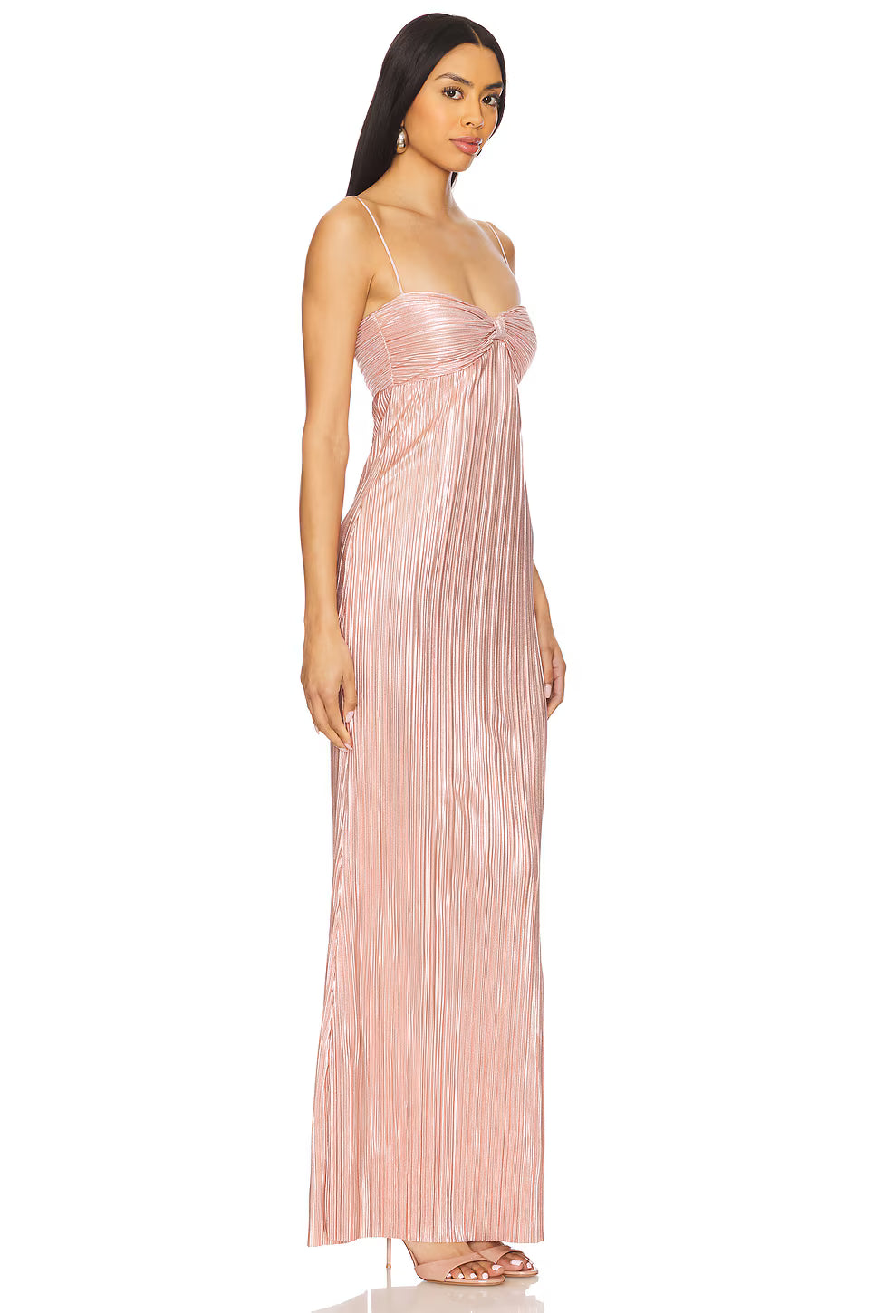 pink dress full-length front view on model