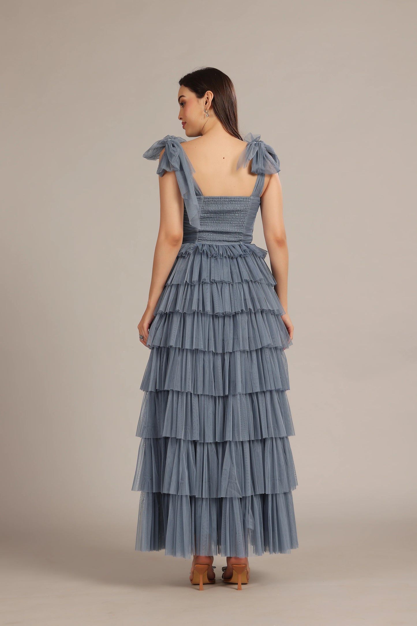 The Ophelia Maxi Dress in Dusty Blue