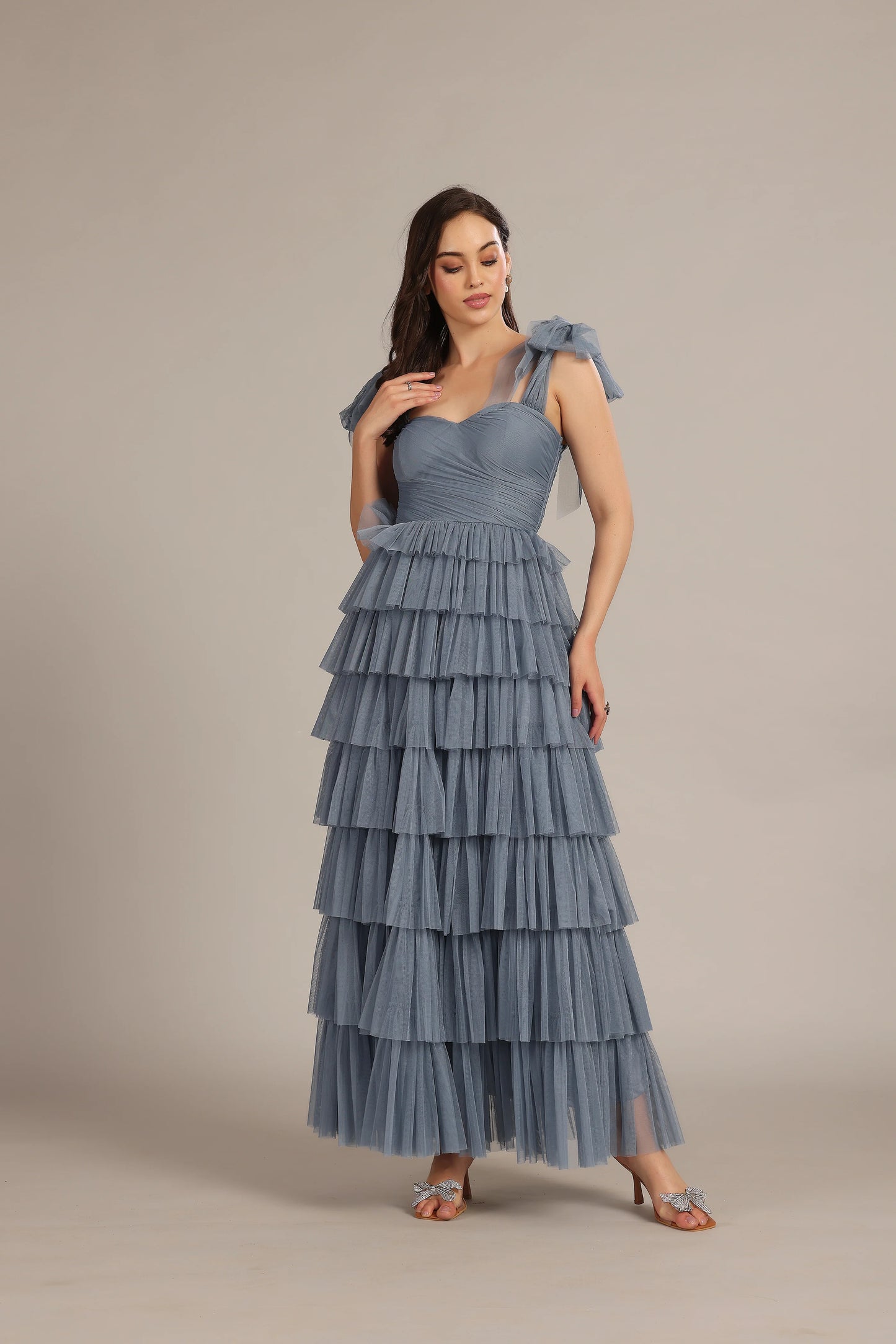 The Ophelia Maxi Dress in Dusty Blue