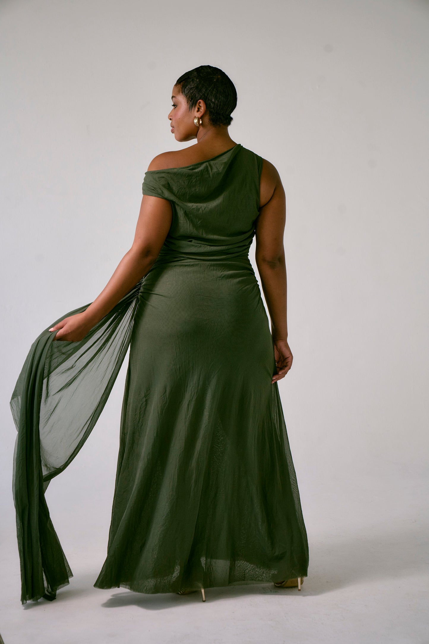 The Valeria Maxi Dress in Olive - Resale