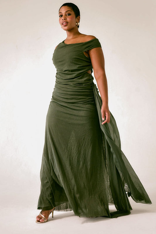 The Valeria Maxi Dress in Olive